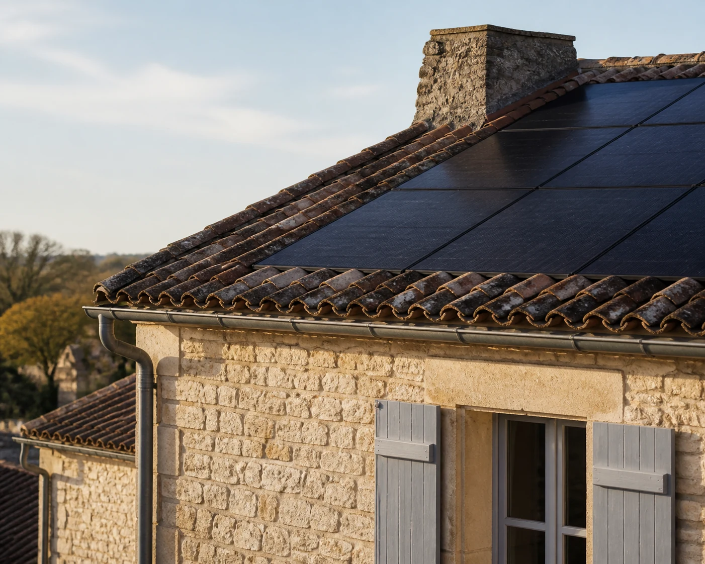 Maison solaire dans un secteur charentais exposé au vent Maison solaire dans un secteur charentais exposé au vent